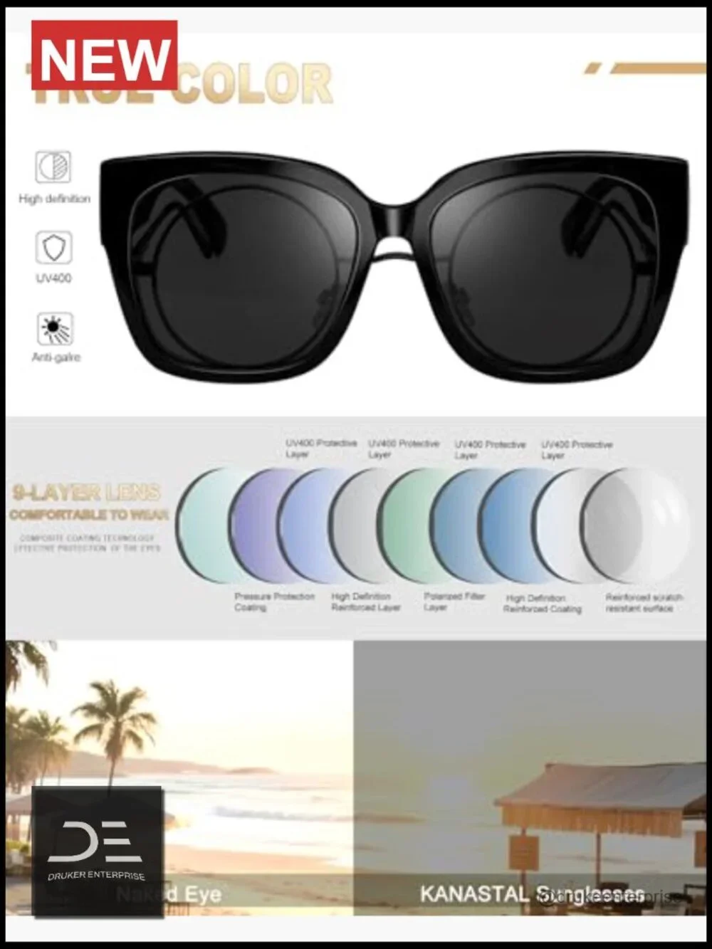 Oversized Fit Over Glasses Square Polarized Sunglasses UV400